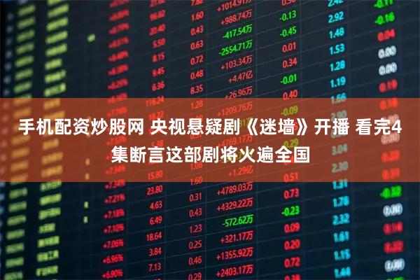 手机配资炒股网 央视悬疑剧《迷墙》开播 看完4集断言这部剧将火遍全国
